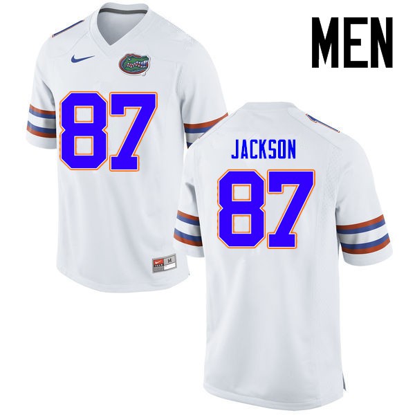 Florida Gators Men #87 Kalif Jackson College Football Jersey White
